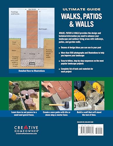 Ultimate Guide to Walks, Patios & Walls, Updated 2nd Edition: Plan, Design, Build (Creative Homeowner) Step-by-Step DIY Instructions with 500 Photos - Brick, Mortar, Concrete, Flagstone, and Tile - Image 2