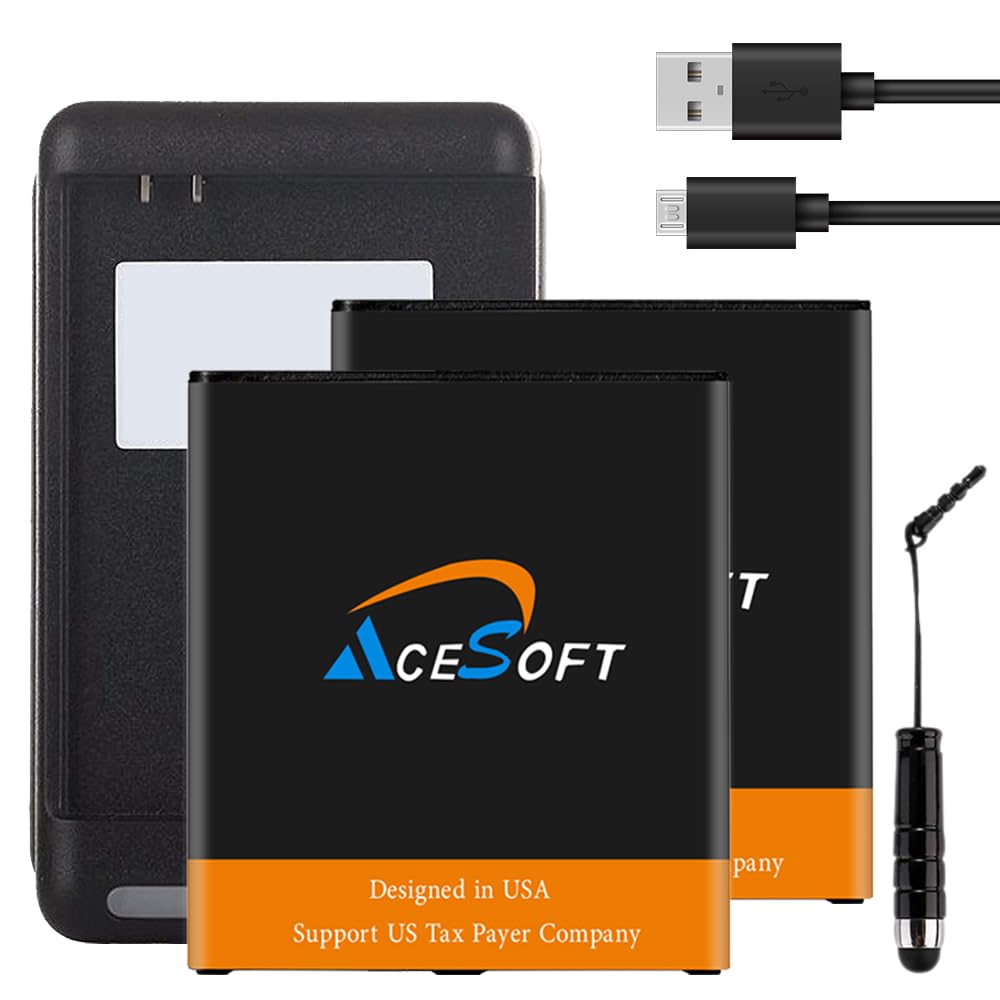 Large Capacity 2X 4600mAh Li_ion Durable Battery +Travel USB/AC Charger+ USB Cable 3 Feet+Stylus Compatible with Samsung Galaxy J3 V (2018) SM-J337V Verizon