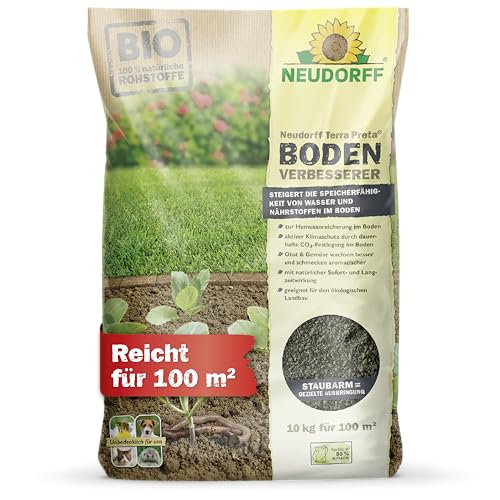 Neudorff Terra Preta BodenVerbesserer 10 kg für 100 m² - Bodenaktivator aus 100% natürlichen Rohstoffen - Obst und Gemüse wachsen besser und schmecken aromatischer