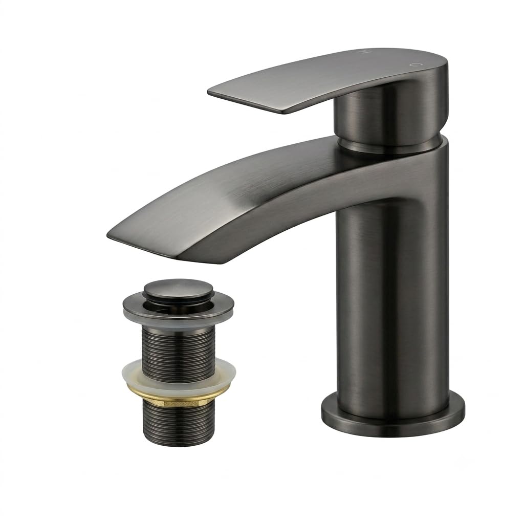 ARKO Sink Taps, Basin Mixer Taps, Square Mono Basin Faucet, Gunmetal