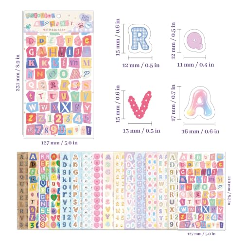 Image of 2400PCS+ Multicolor Magazine Letter Stickers Book for Scrapbook Album, 32Sheets Vintage Ransom Alphabet Stickers for Journaling, Scrapbook Supplies, Notebook, DIY Crafts, Party Favors