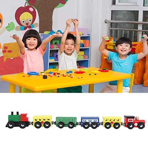 2 Set Kleiner Zug Holz Eisenbahn Spielzeug Kinderspielzeug Holzzug Lernspielzeug Holzzug Baby Spielzeug Frühes… – Bild 5