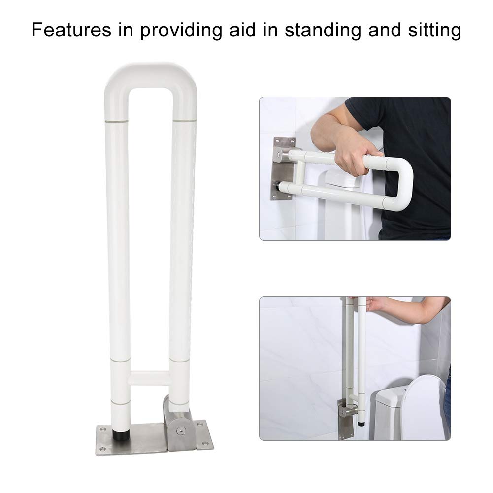Wakects Maniglione di Sicurezza Ribaltabile Muro, maniglione Antiscivolo per Bagno Maniglia Disabili di Sostegno corrimano, Maniglione per Vasca Bagno Doccia WC