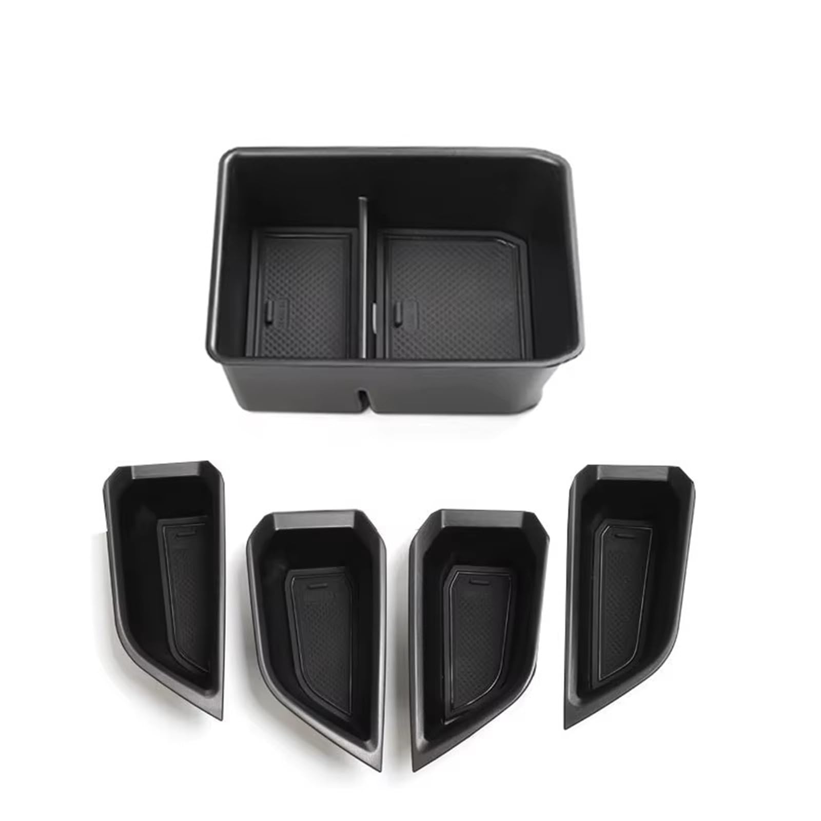 HNDZCYSMGS Boot Organiser Compatible With Q4 For E-Tron 2022-2024 Car Storage Box Central Container Tray Armrest Box Door Storage Box Car Accessories(5Pcs)