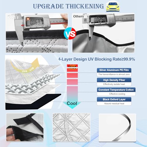 Image of KMF Windshield Sun Shade Replacement for Ford Escape Accessories 2020-2024, Side Window Sun Shade Cover Sun Visor Shield Cover, Rear Window Sunshade for Camping /Baby UV Block and Privacy Protect