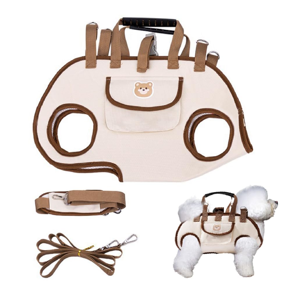 Dog Lift Harness, Breathable Dog Shoulder Carriers Adjustable Pets Carrier Harness with Small Treat Bag for Dogs Cats