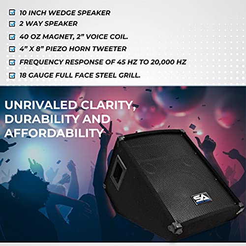 Seismic Audio Speakers Single Wedge Style Floor Monitor, Stage Monitor Speaker, Pa/Dj #TOP6