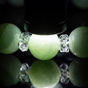 Amazon | （10mm玉・15cmサイズ） 糸魚川天然翡翠 ブレスレット 淡緑色