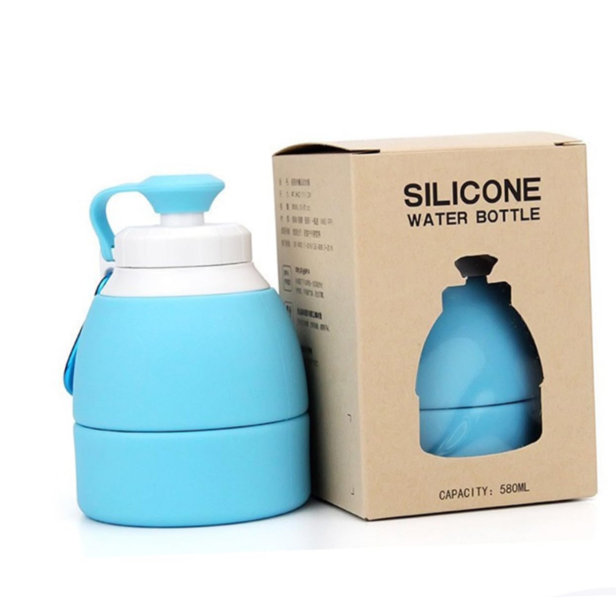 Botella de Agua Plegable de Silicona Portátil para Senderismo y Viaje