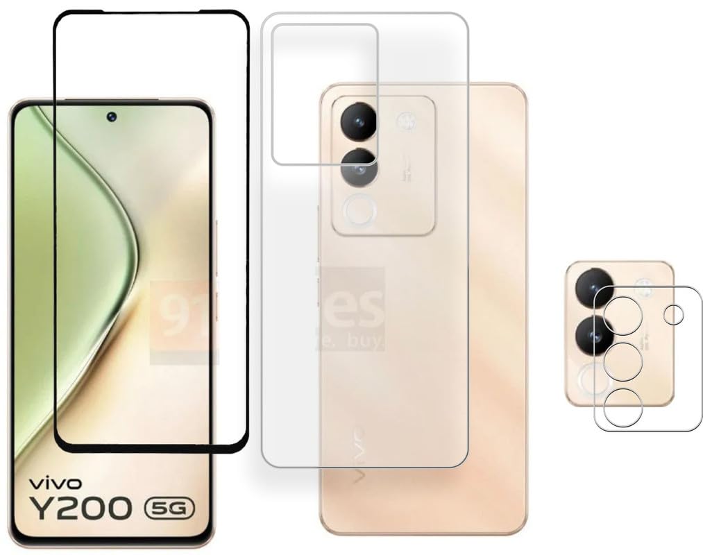 Front and Back SCREEN GUARD FOR VIVO Y200 5G 9H SCREENGUARD WITH CAMERA FILM PROTECTOR-(3-PACK)-DC-80