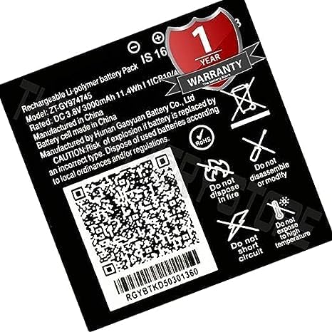 Image of Original ZT-GY974745 Battery for LYF Jio WiFi Dongle JMR815 Wireless Router Battery with 1 Year Warranty **** (V00000248)