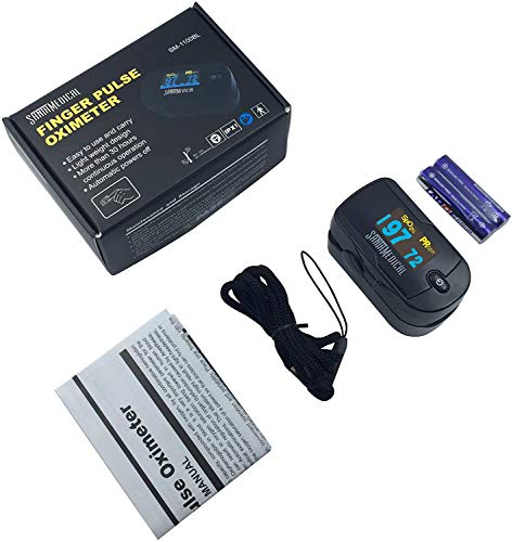 Santamedical Generation 2 OLED Fingertip Pulse Oximeter Oximetry Blood Oxygen Saturation Monitor with Lanyard - Black