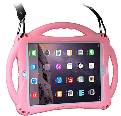 TopEsct iPad 7th Funda Niños Shock Proof Material Silicona Lightweight Kids Protector Cover Case con Manija para iPad 7th Gen. 10.2 (2019) / iPad Air3/iPad Pro 10.5 (iPad 9.7, Roze)