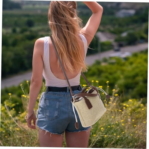 Sac à main tressé Beavorty avec anses portables et finitions chic de plage