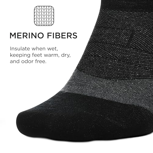 Image of Feetures Merino 10 Max Cushion No Show Tab Ankle Socks - Wool Socks for Women & Men - (1 Pair)