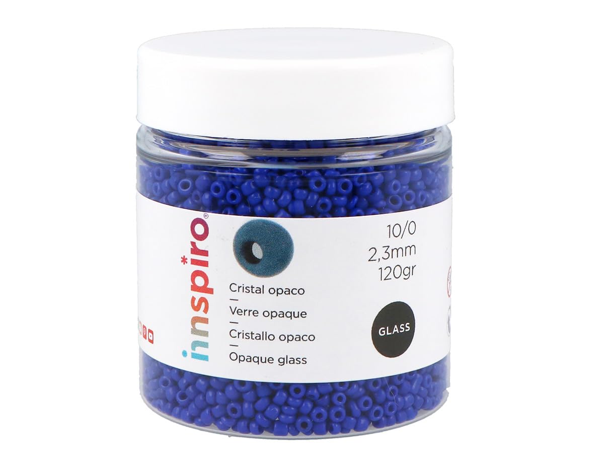 INNSPIRO Navy Blue Opaque Round Glass Rock 2.3mm 10/0 120g