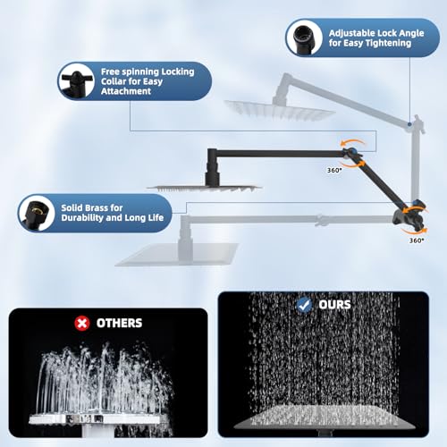 Image of Metal 10 inch Rain Shower Head with Handheld, High-Pressure Showerhead,10-Mode | Oil Rubbed Bronze, Rainfall Shower Head with 5 inch Large Handheld, Adjustable 16 inch Shower Extension Arm /71 inch Hose, 3-Way Diverter