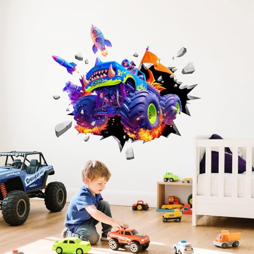 Vinilo decorativo Supzone Monster Truck 3D para niños miniatura 3