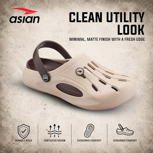 Image of ASIAN AGC-25 Men's Lightweight EVA Clogs | Soft Comfort & Breathable Vent Upper | Anti-Slip Grip Sole & Casual Slip-On