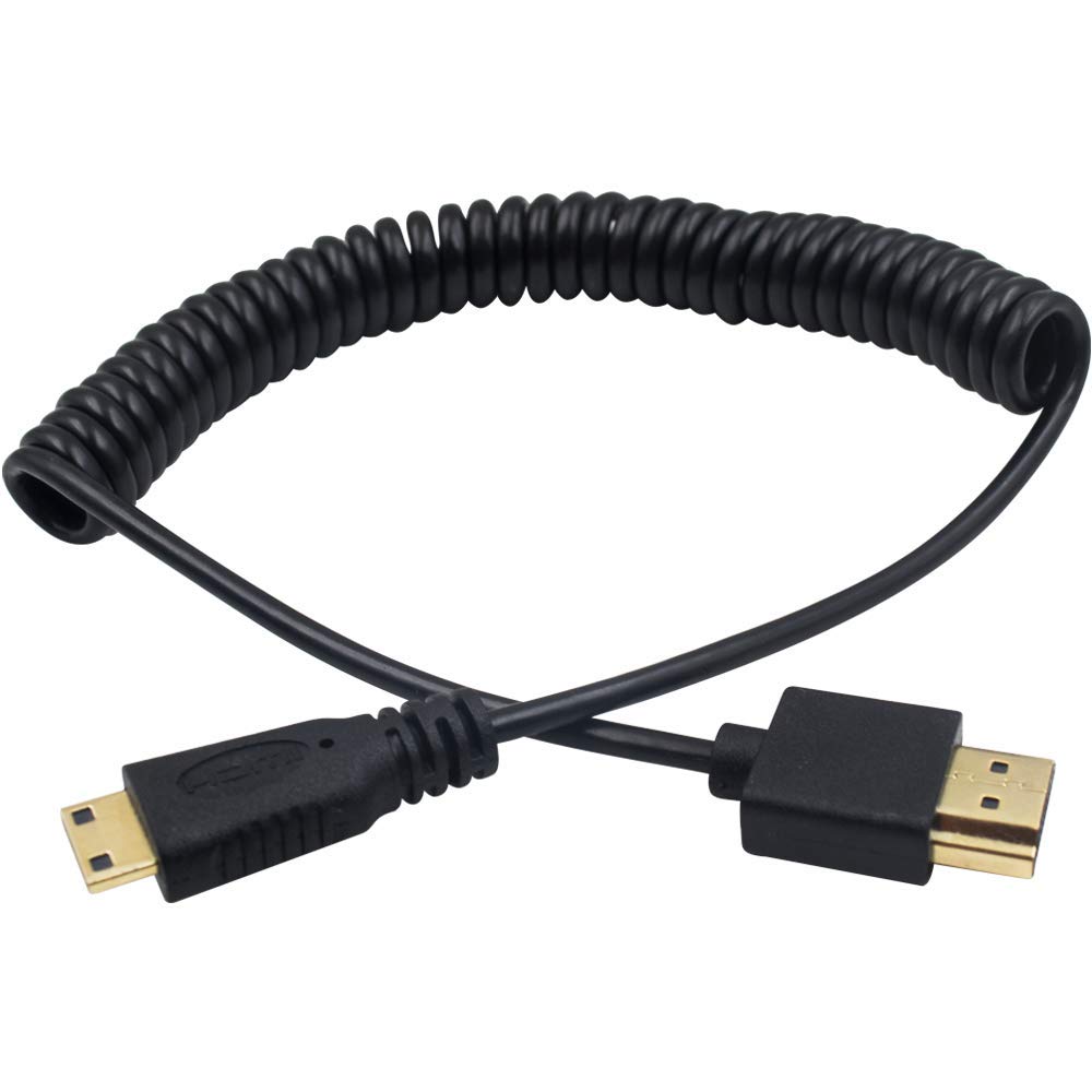Duttek Mini HDMI to HDMI Cable, HDMI to Mini HDMI Cable, Ultra-Thin HDMI Male to Mini HDMI Male Coiled Cable Support 4K Ultra HD, 1080p, 3D,for Projector, Monitor, Camcorder(HDMI 2.0) (1.8M/6FT)