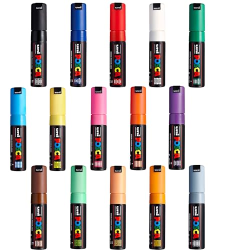 Uni Posca PC-7M Lot de 15 marqueurs à peinture à pointe large