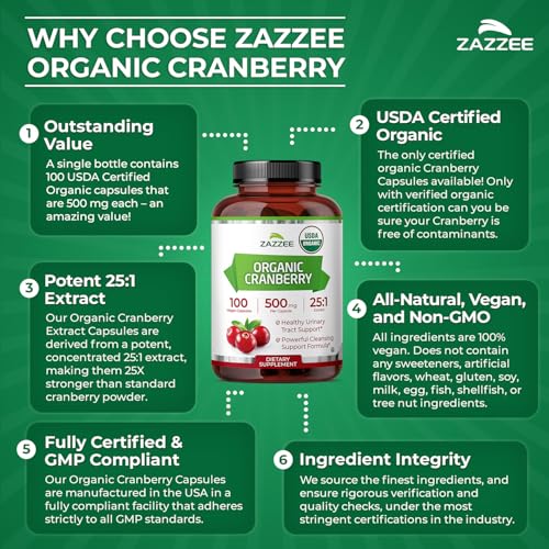 Zazzee USDA Organic Cranberry Extract