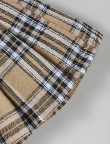Image of Fuermos Toddler Girl Clothes Puff Sleeve Top and Pleated Girls Plaid Skirt Set 2PCS Girls Outfits Fall Winter