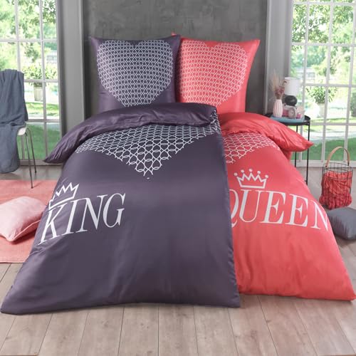 Kuscheli® 4-teilig Partner Bettwäsche 135x200 mit 80x80 Kissenbezug |...