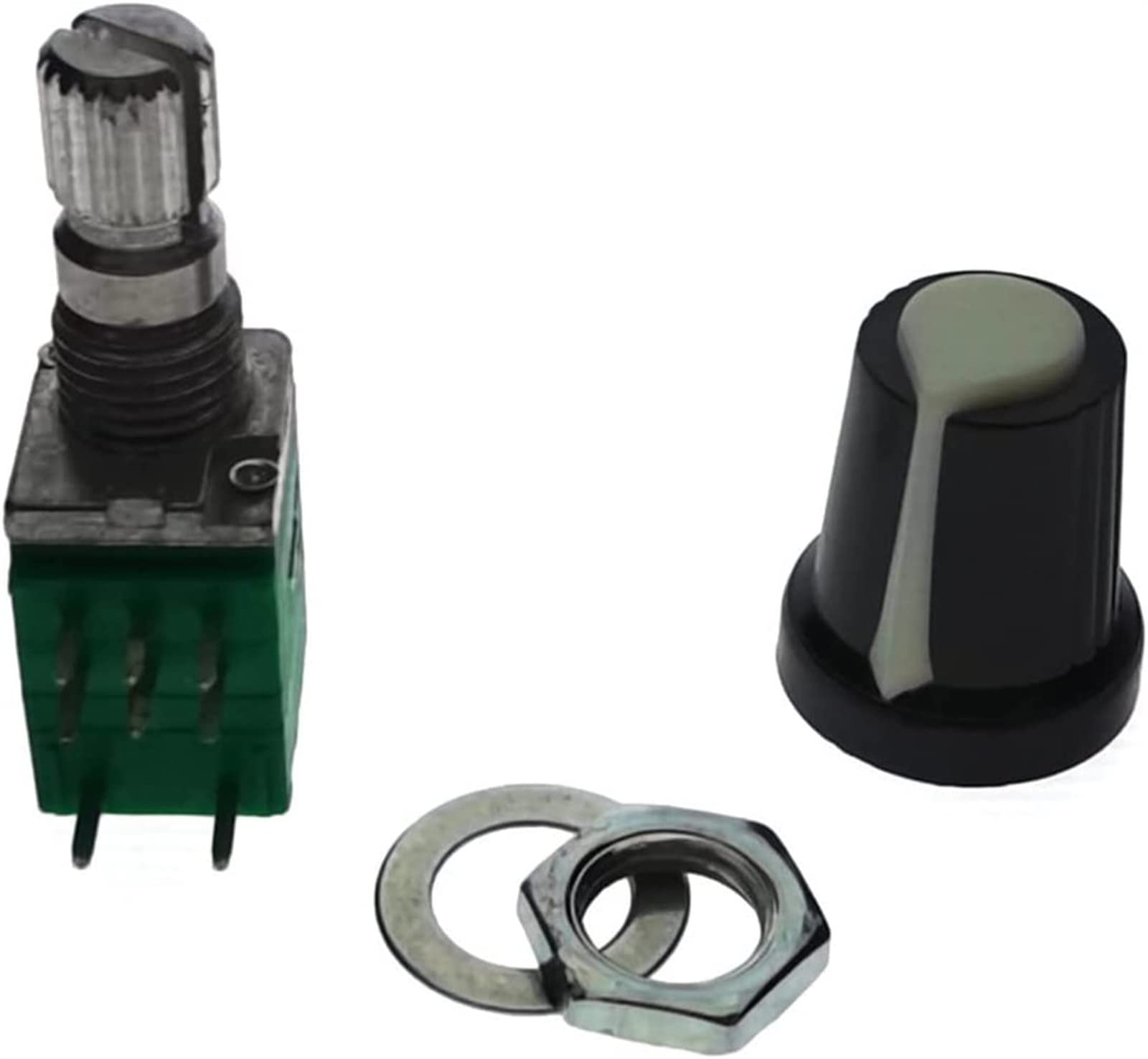 Potenciómetro 3 uds RD97 50K + potenciómetro de Volumen de Perilla B50K estéreo de Doble Sellado de Alta precisión con Interruptor 50KBX2