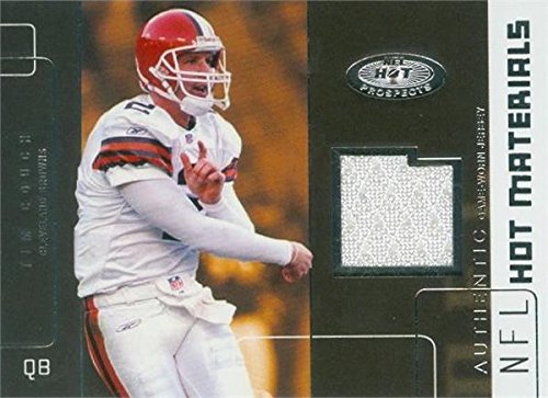 Tim Couch player worn jersey patch football card (Cleveland Browns) 2002 Fleer Hot Materials #HMTC