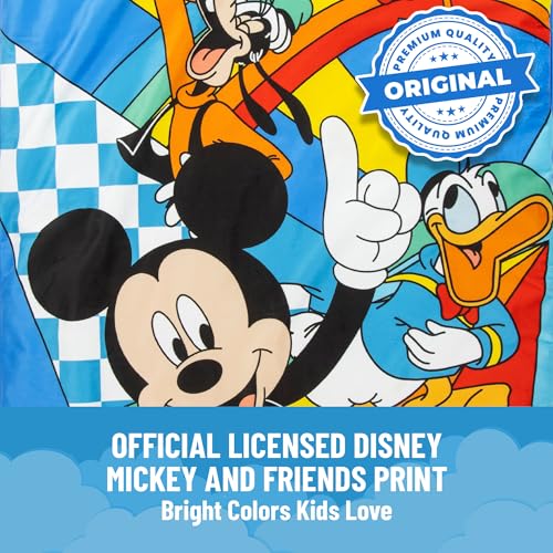 Image of Jay Franco Kids Slumber Bag and Pillow - 54 x 27 Inch Comfy Indoor Sleeping Bag for School and Sleepovers, 2 Piece Set, Multi - Mickey Mouse