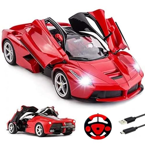 Image of Umadiya Rechargeable Remote Control Sports Car with Openable Doors Rc Car with Led Lights for Kids Super Sports Car High Speed Rc Car Toy Big Size 3-10 Years Old Kids,Multicolor