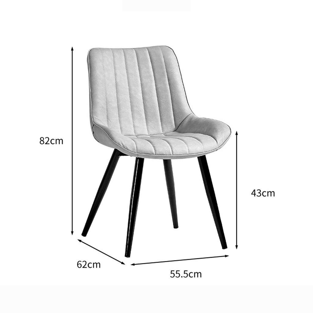 Slish Chaises de salle à manger imperméables en cuir synthétique avec pieds en métal – Chaises d'appoint de cuisine et de salon pour salle à manger moderne (couleur : )