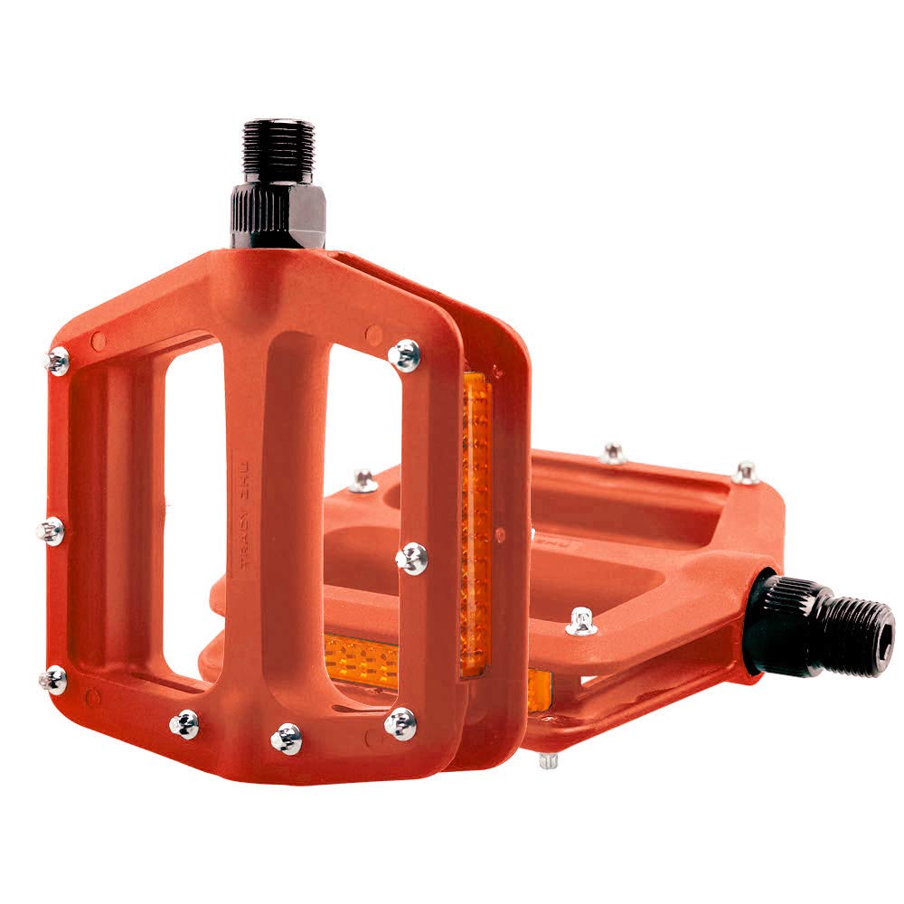 JIASHUNHE Bike Pedals Mountain Pedal For Bicycle MTB Pedals Bike Flat Nylon Fiber Anti-skid Foot Sports Cycling Accessories(Orange)