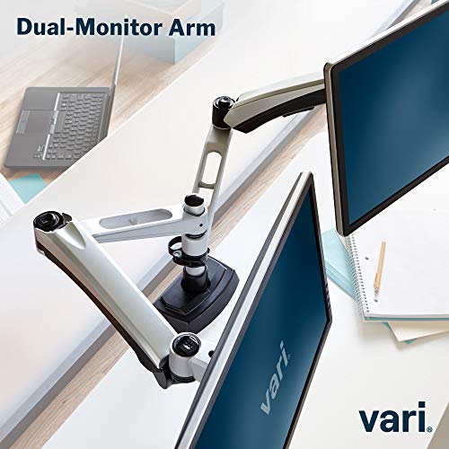 Image of Vari Dual Monitor Arm - VESA Monitor Mount w / 360 Degree Adjustment - Monitors up to 27 inches, 19.8 lbs - Double Monitor Arms with Full Adjustability - Computer Monitor Stand for Home or Office