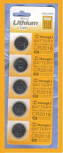 Micro Cell CR2016 Micro Lithium Cell Button 3v Batteries (5 Pack) - Also known as O-CR2016 DL2016, ECR2016 FA, SBT11, BR2016, 208-202, 208-204, 208-206, DL2016B, BR2016-1W