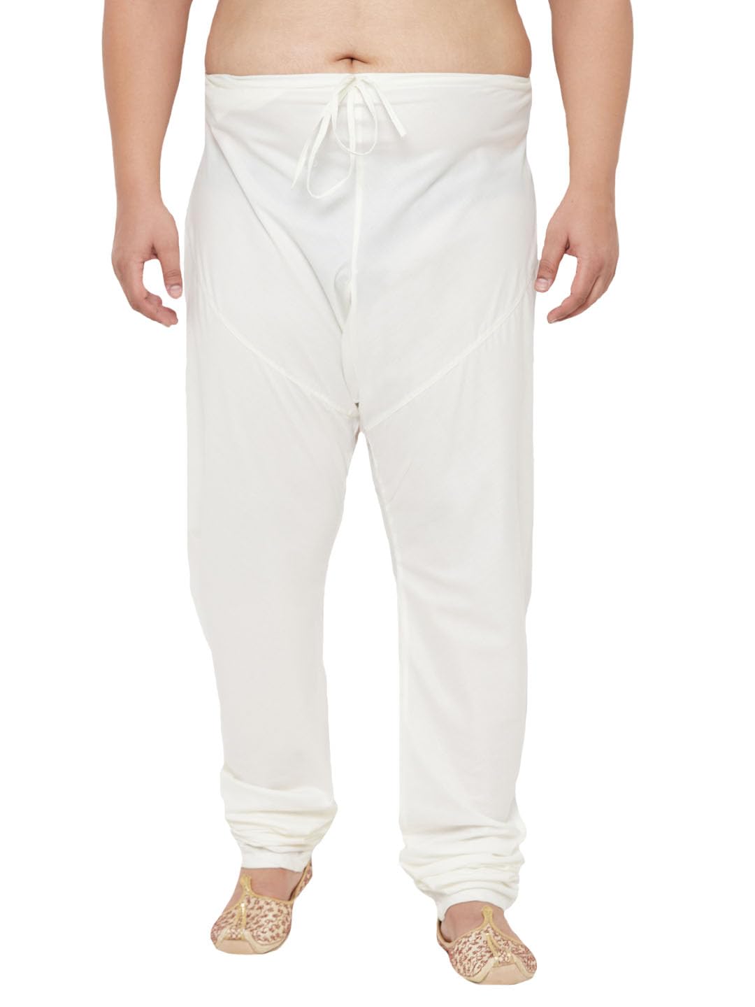 Men's White Cotton Blend Pyjama-image-43