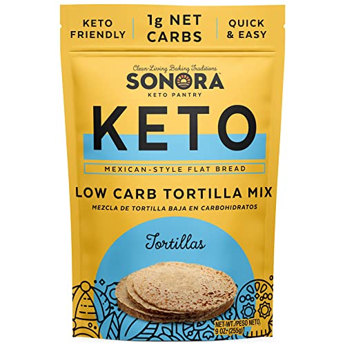 Sonora Tortillas Keto Baking Mix | Mexican Low Carb Tortilla Mix | Just Add Water Meals, Keto Corn Tortillas Alternative (9 Oz - Makes 12 Tortillas) #TOP1