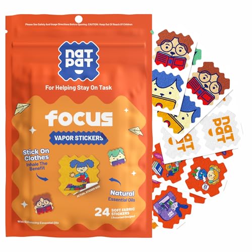 NATPAT Focus Patch Focus Enhancing Stickers for Kids and Adults - Healthy Brain Supports for Attention, Focus, and Concentration - Chemical and Drug Free - 24 Count - BuzzPatch Natural Patch