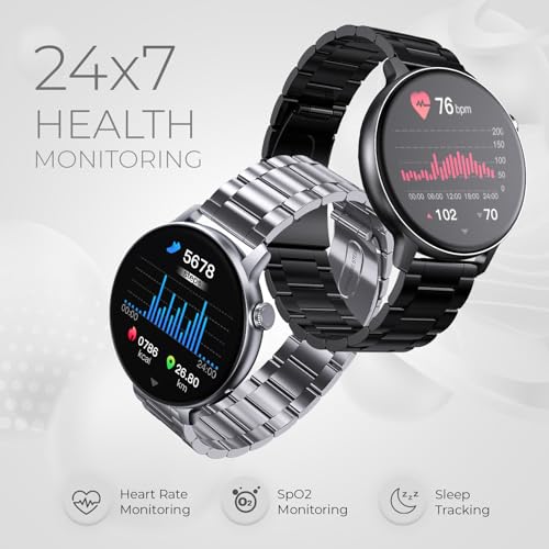 Image of beatXP Evoke Neo 1.43 inch Super AMOLED Display Bluetooth Calling Smart Watch, 466 * 466px, 800 Nits, 60Hz Refresh Rate, 100+ Sports Modes, 24 /7 Health Tracking, AI Voice Assistant, IP67