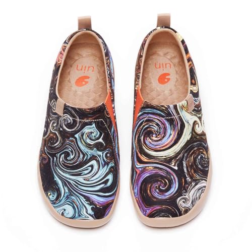 UIN Blossom Women's Fashion Floral Art Sneaker Painted Canvas Slip-On