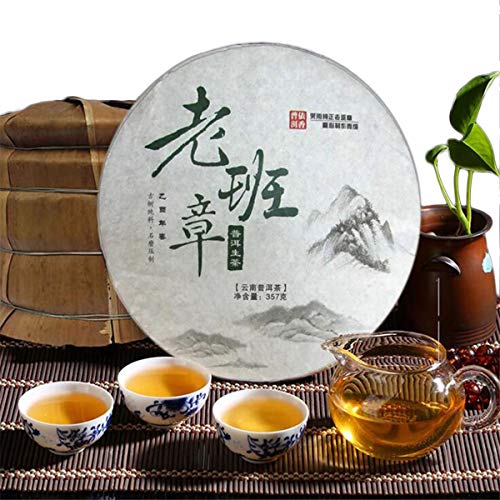 通用 357g (0.787LB) Té PU Erh Chino Té Puer Crudo Té Verde Quemador de Grasa Bohai Lao Ban Zhang Árboles Viejos Té PU erh…