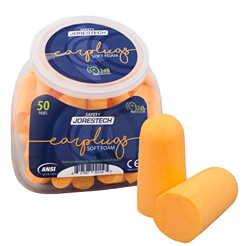 Image of JORESTECH Safety Ultra Soft Foam Ear Plugs Orange Excellent for Noise Reduction 32dB NRR 34 dB SNR (50 Pair)