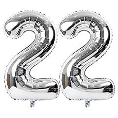 Silver Number 22 Balloon