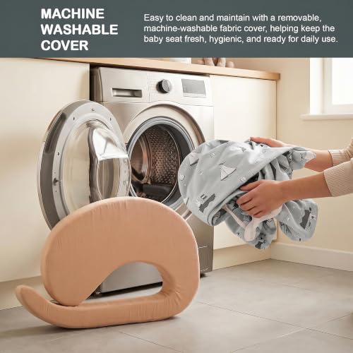 Image of BAYBEE Feeding Pillow for New Born Baby with Foldable Breastfeeding Cover | Feeding Cover for Nursing Mom with Adjustable Velcro & Back Support | Nursing Pillow with Removable & Washable (Grey)