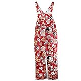 Wes and Willy Mens Sports Fan Gameday Tailgating Lightweight Fashion Overalls (Florida State, Floral Red, Large)