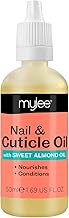 Mylee Mandel Nagelhautöl 50ml, Tiefenfeuchtigkeitsspendendes und pflegendes Nagelhautöl, leicht nach Mandel riechend, enthält Vitamin E & A zur Pflege geschädigter Nagelhaut