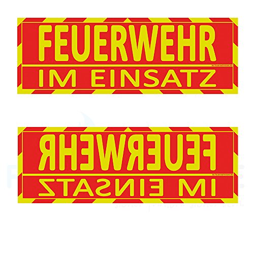 Feuerwehr im Einsatz Wendeschild WSB2 für die Sonnenblende in Normal- & Spiegelschrift Cover