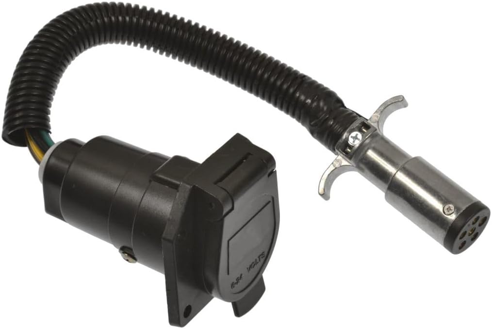 Pollak 6P-104V 6-Pole Round Vehicle End to 7-Blade Trailer End Adapter