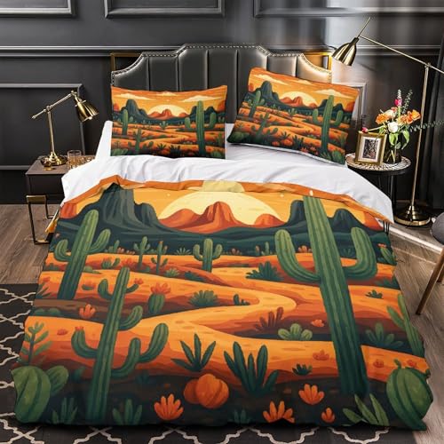 Parure de lit 3D cactus en microfibre résistante de qualité supérieure